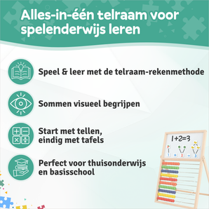 Boulier en bois avec 10 leçons de calcul