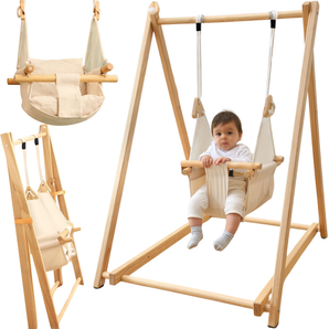 Balançoire en bois pour bébé de 6 à 18 mois