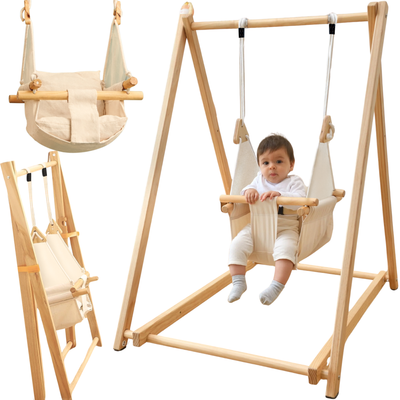 Balançoire en bois pour bébé de 6 à 18 mois